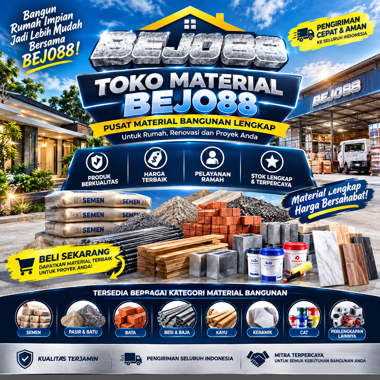 TOKO MATERIAL BEJO88 — Teman Terpercaya untuk Kebutuhan Bangunan